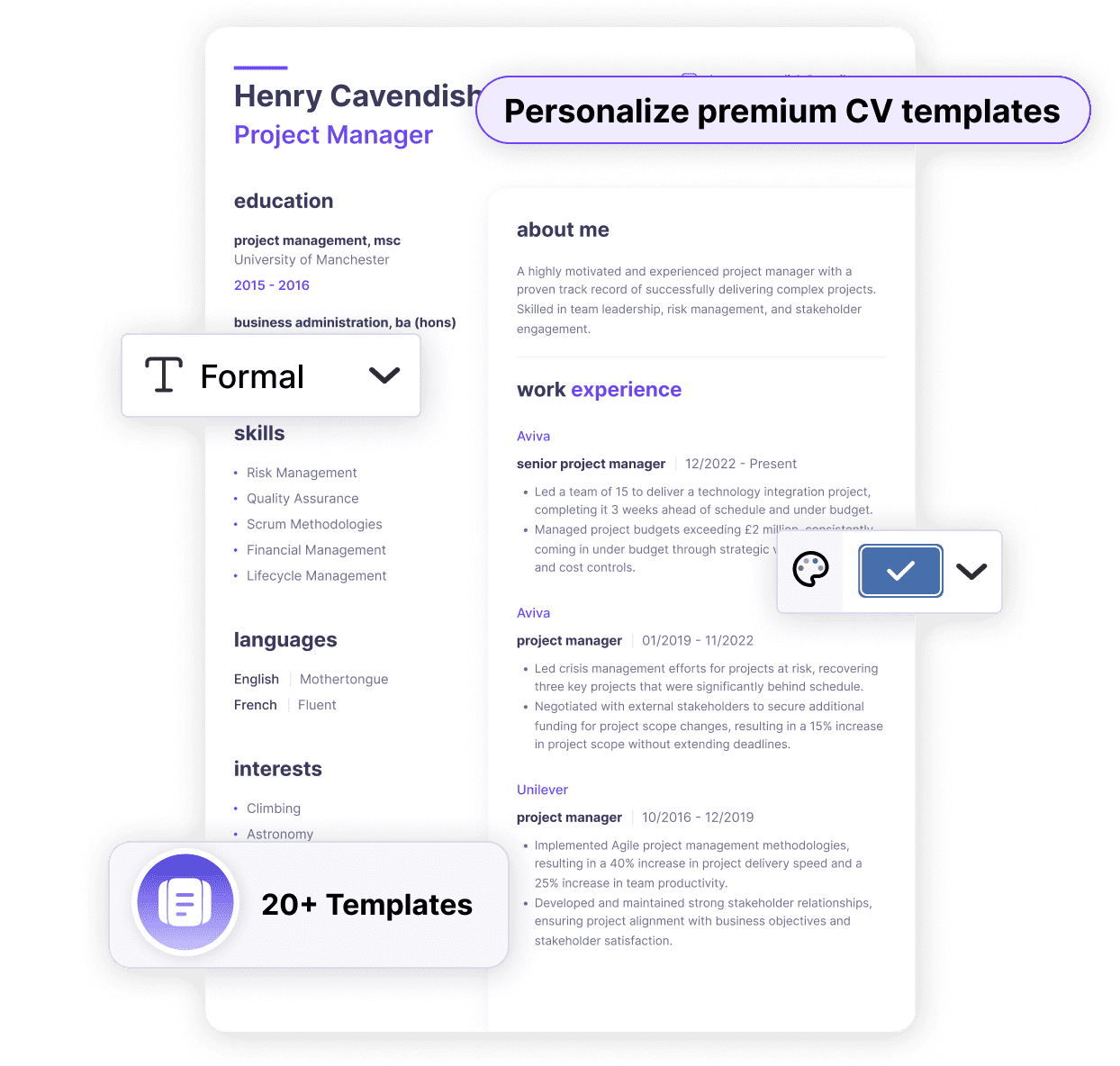 CV examples pictures